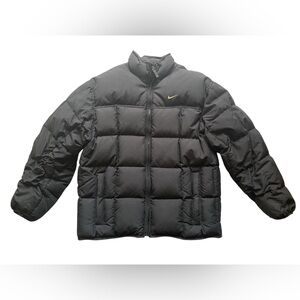 Vintage Nike Men’s Large Black Down Puffer Jacket | Late 90s Y2K Boxy Fit